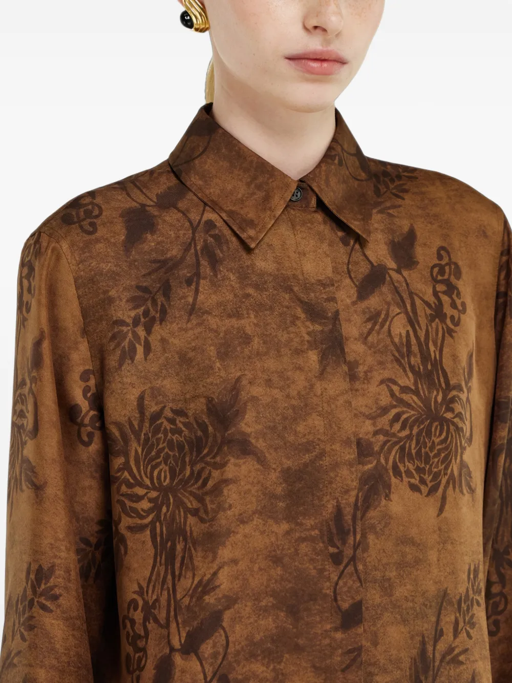 Ferragamo Zijden blouse Bruin