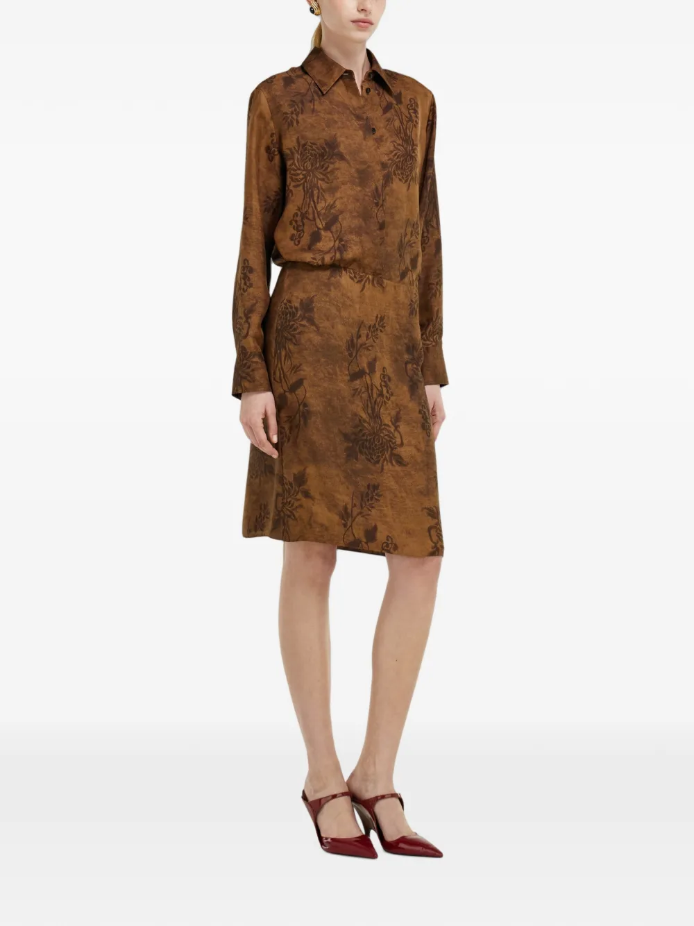 Ferragamo Zijden blouse Bruin