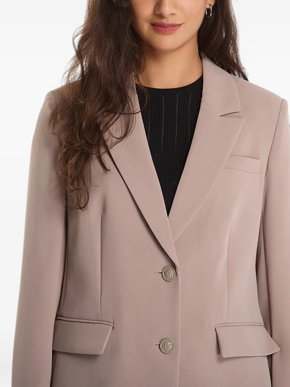 GUESS USA Blazer met enkele rij knopen en gekerfde revers Beige
