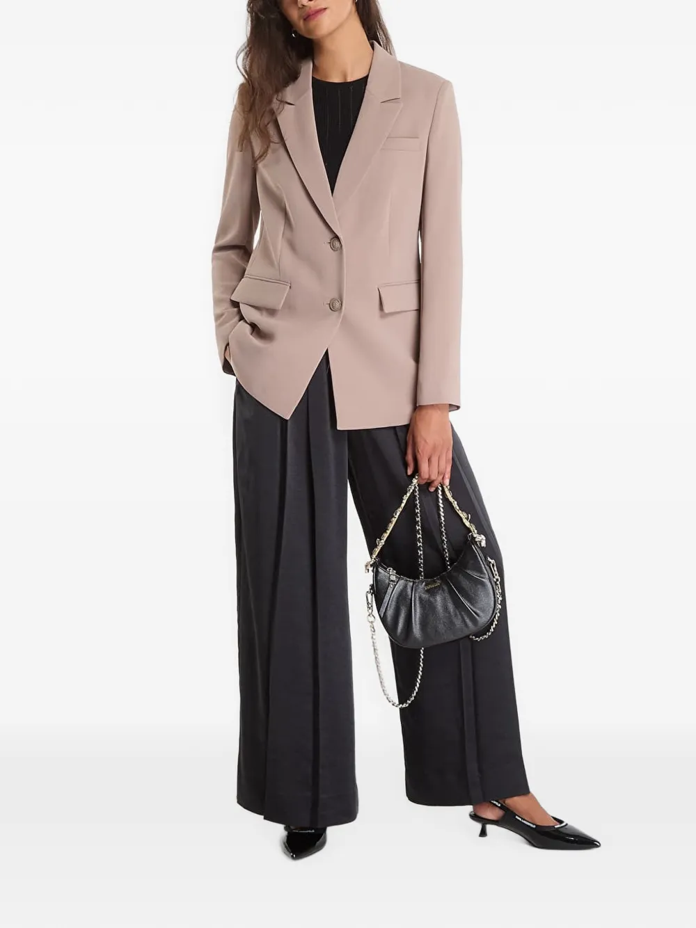 GUESS USA Blazer met enkele rij knopen en gekerfde revers Beige
