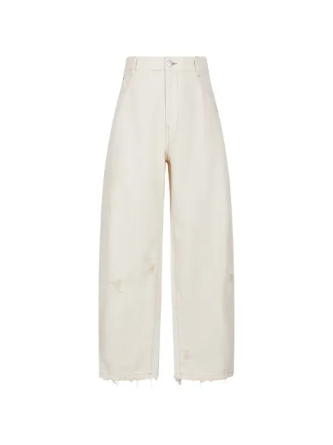CROQUIS distressed curved-leg trousers