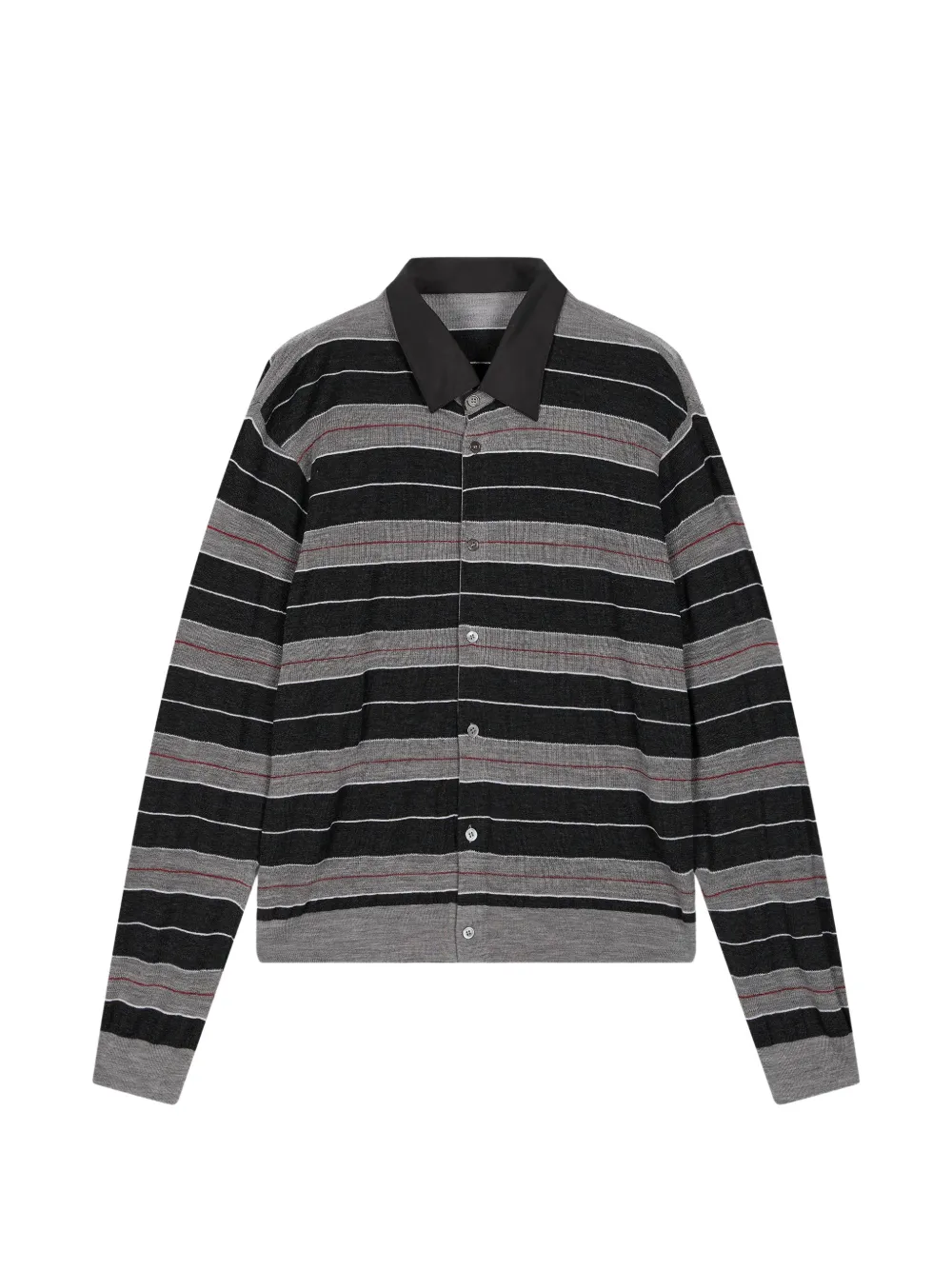 CROQUIS Cardigan in lana a righe - Grigio