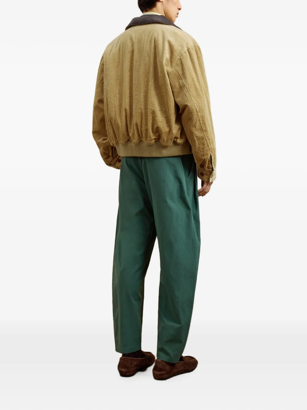 CROQUIS Ruimvallende broek met gewelfde pijpen Groen