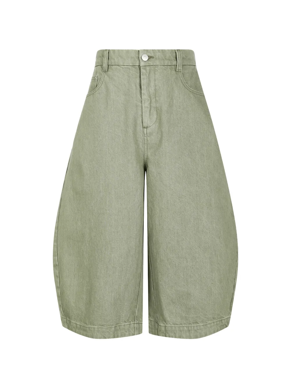 Croquis Curved-leg Cropped Jeans In Green