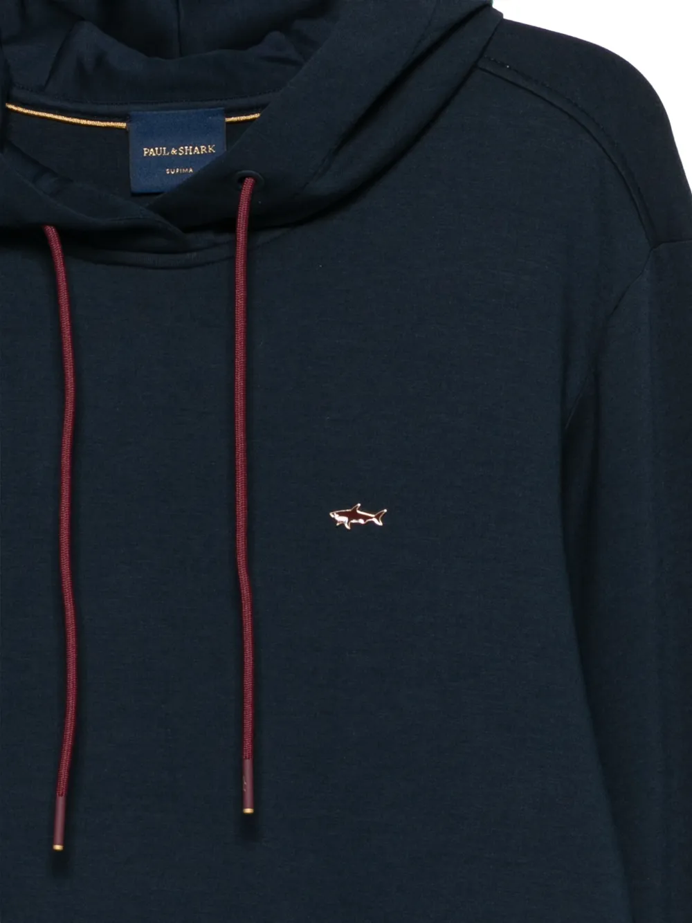 Paul & Shark Hoodie met geborduurd logo Blauw