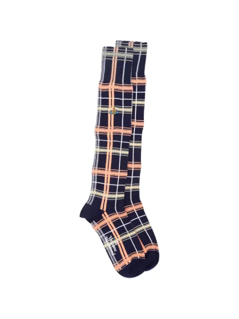 Vivienne Westwood calcetines a cuadros con bordado de orbe