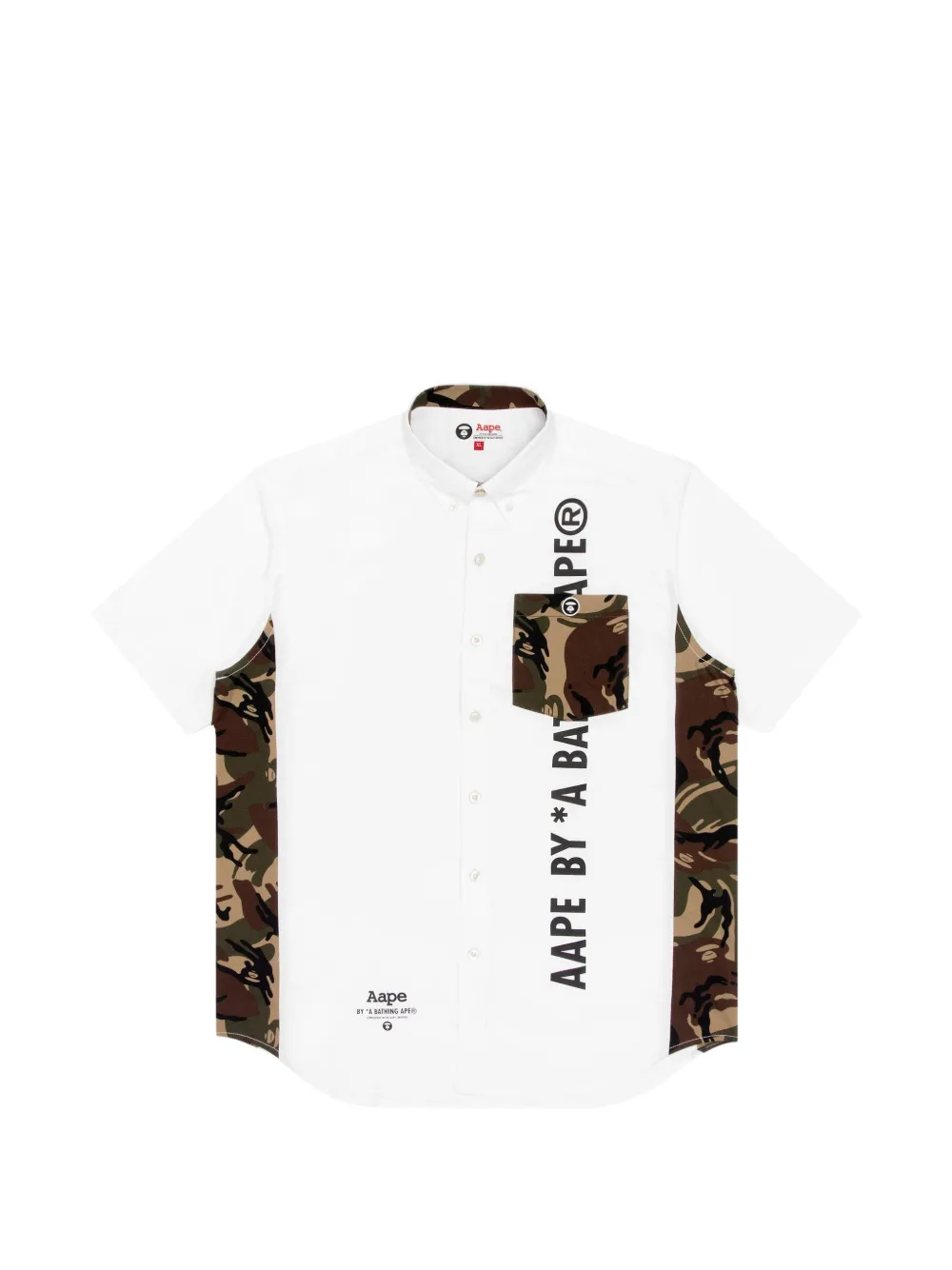 AAPE BY *A BATHING APE® camo-panel short-sleeve shirt · XL