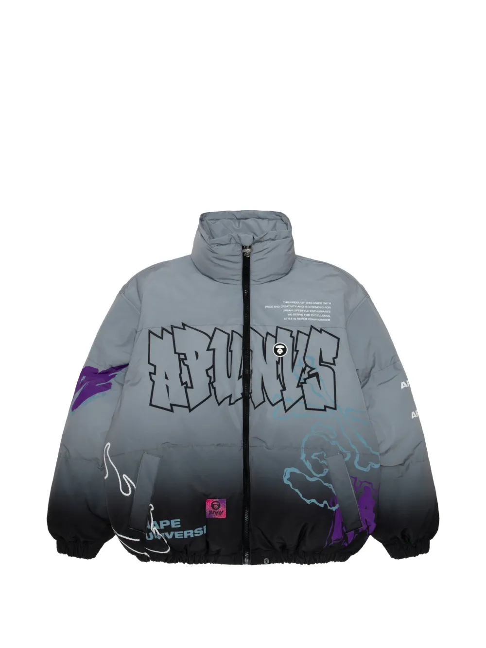 AAPE BY *A BATHING APE® Moonface gradient-print down jacket