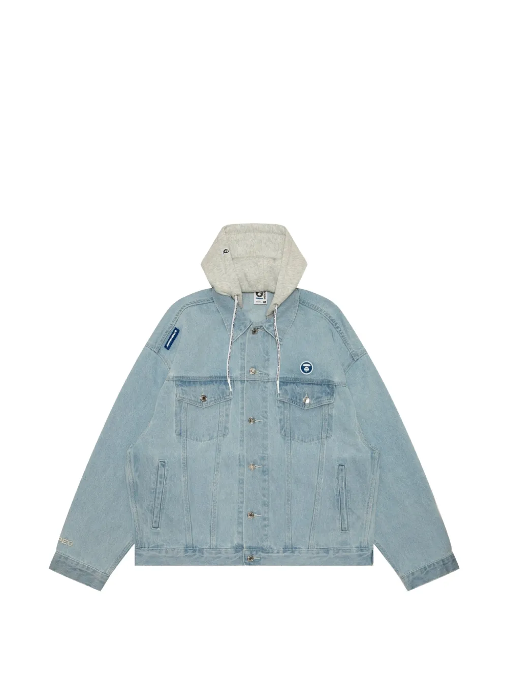 AAPE BY *A BATHING APE® Moonface logo hooded denim jacket · S
