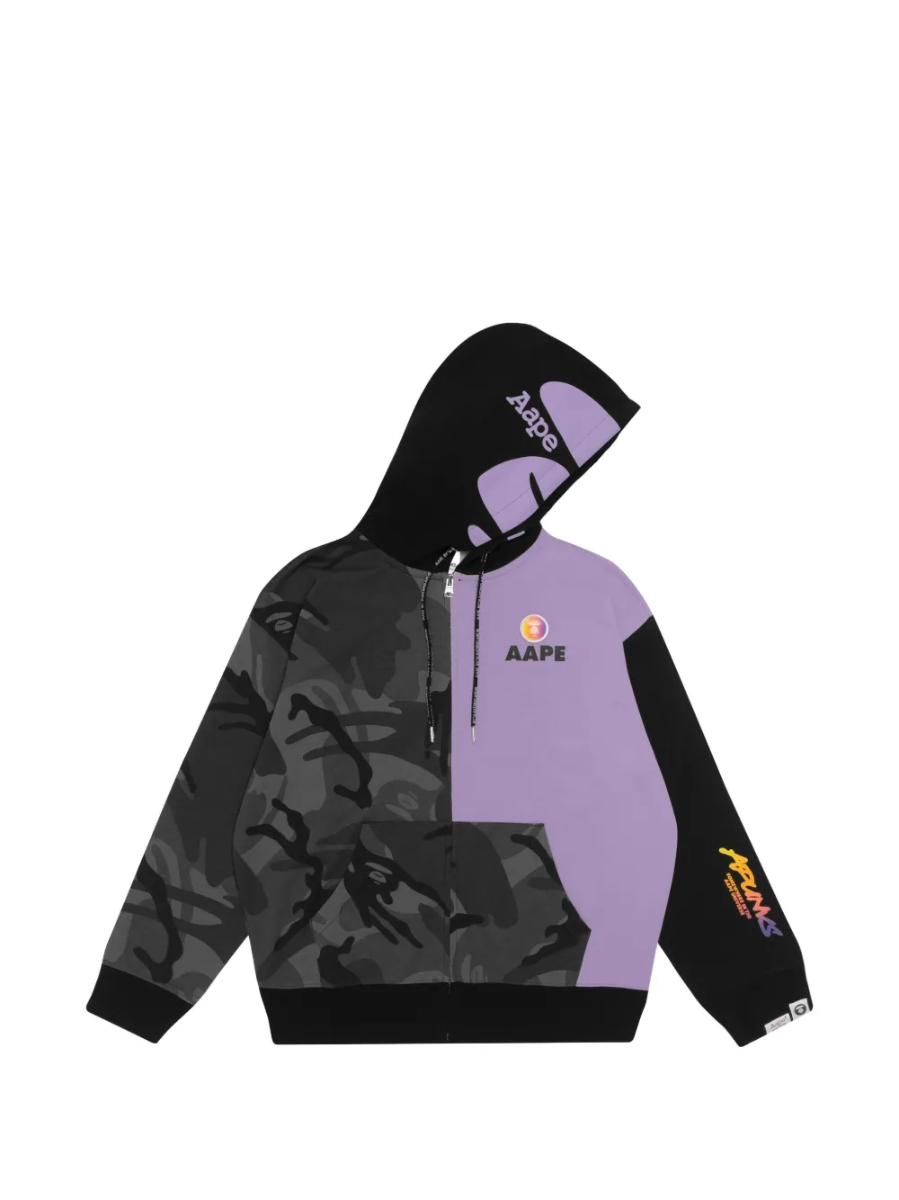 AAPE BY *A BATHING APE® colour-block camouflage-print hoodie · XS