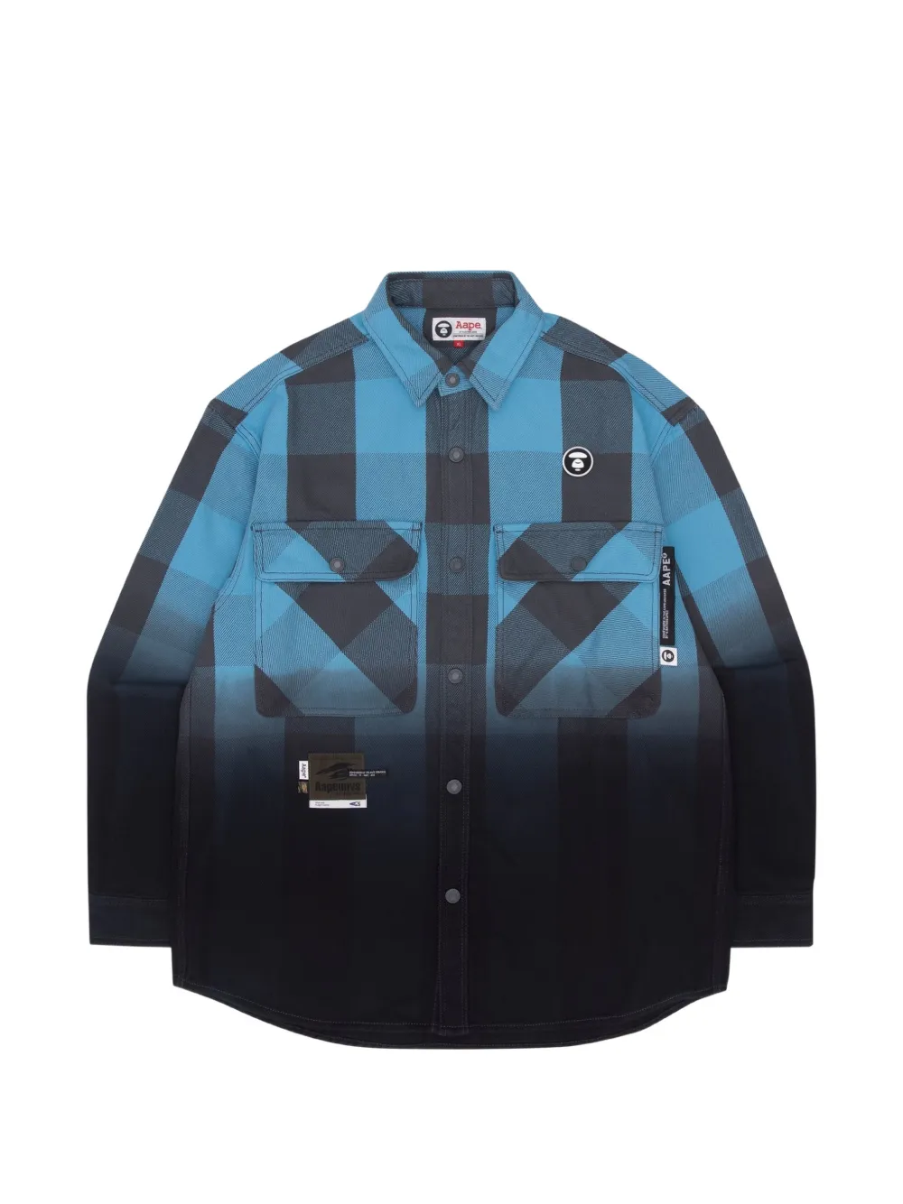 AAPE BY *A BATHING APE® Moonface gradient plaid shirt · L
