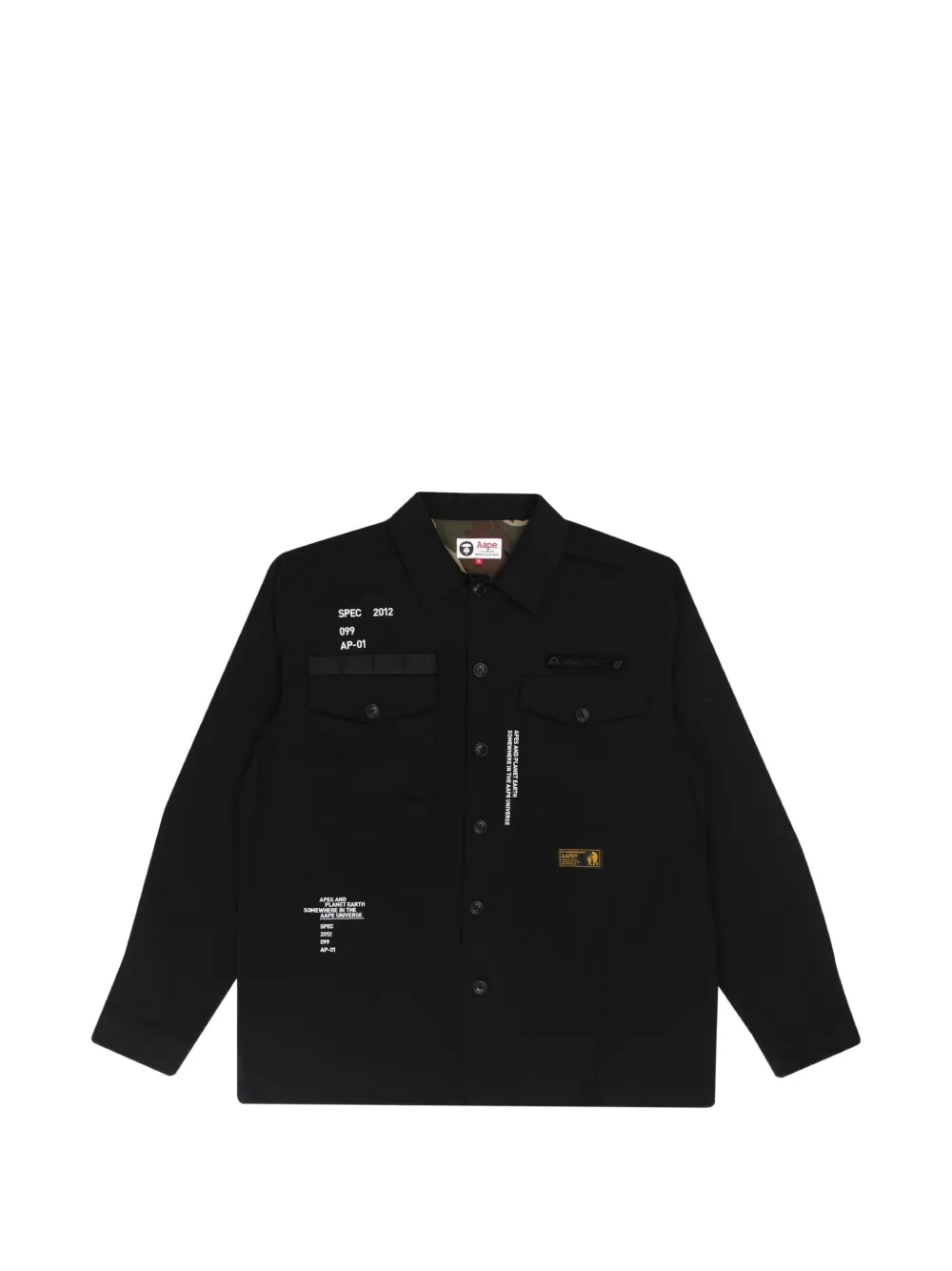 AAPE BY *A BATHING APE® Military logo-print shirt · S