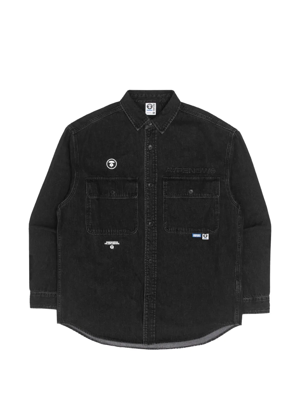 AAPE BY *A BATHING APE® Moonface patch denim shirt · M