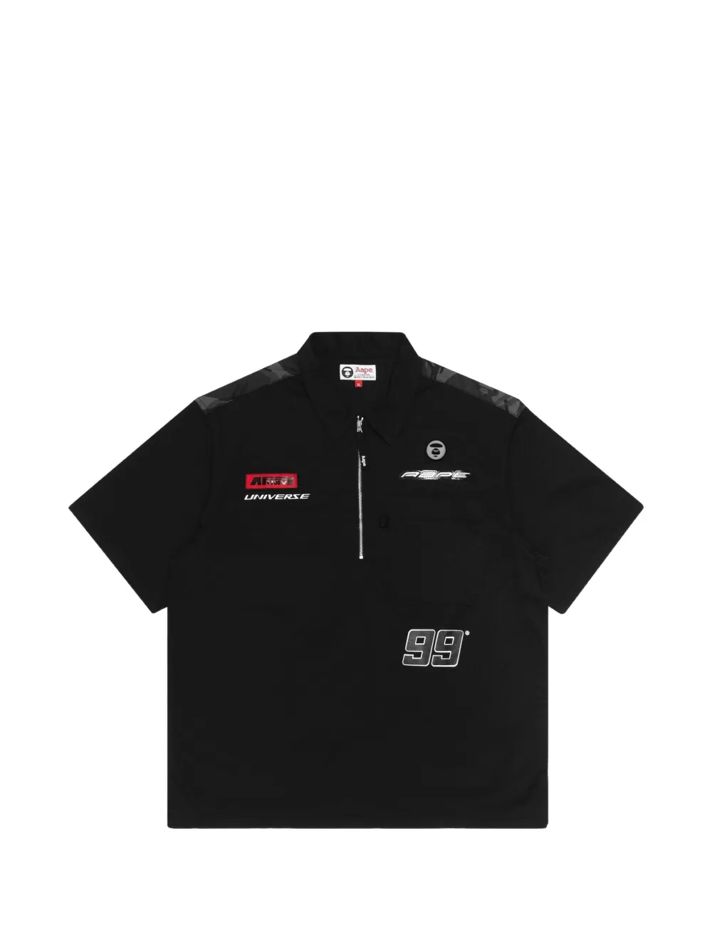 AAPE BY *A BATHING APE® logo-print zip-fastening polo shirt · XL