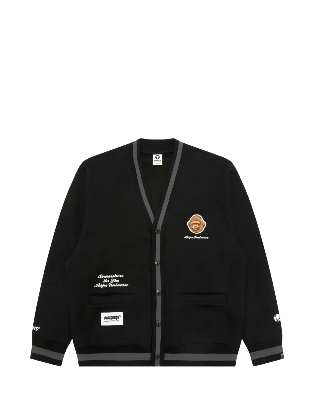 AAPE BY *A BATHING APE® AAPER logo-patch cardigan