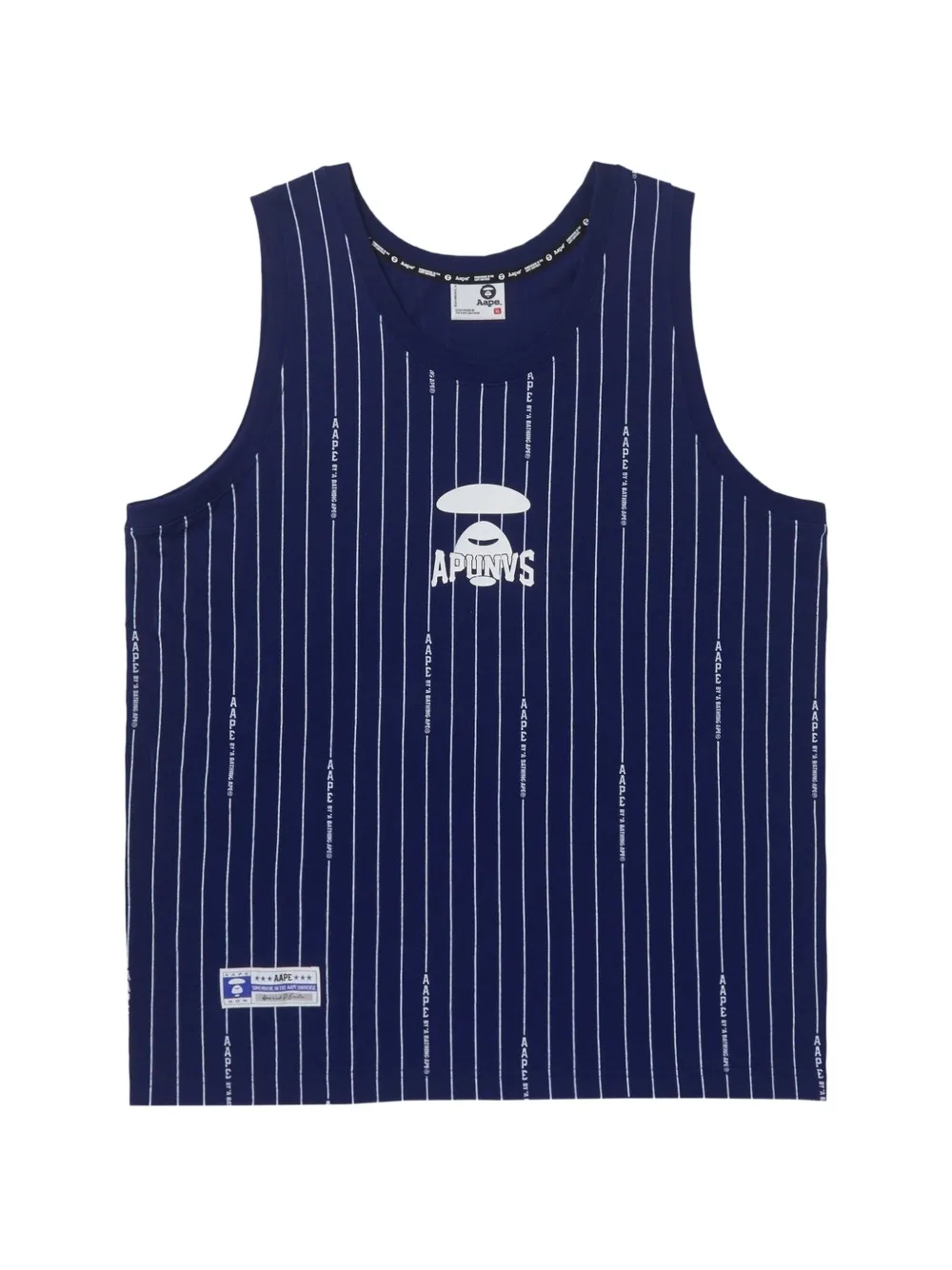 AAPE BY *A BATHING APE® Moonface pinstripe-print tank top · S
