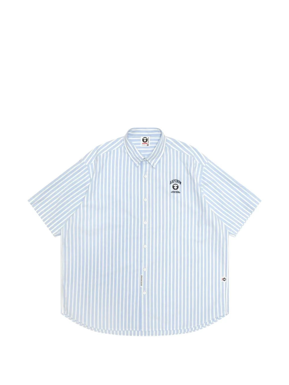 AAPE BY *A BATHING APE® AAPENOW Moonface logo-patch striped shirt