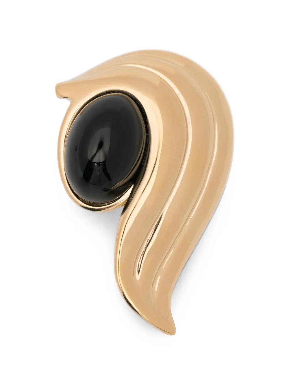 Ferragamo cabochon-embellished sculpted brooch - Gold