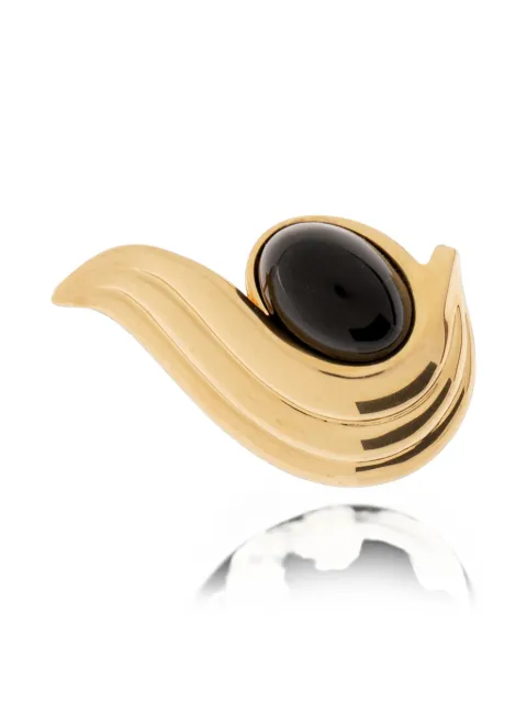 Ferragamo cabochon-embellished sculpted brooch