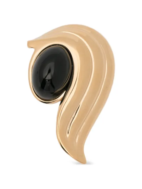 Ferragamo cabochon-embellished sculpted brooch