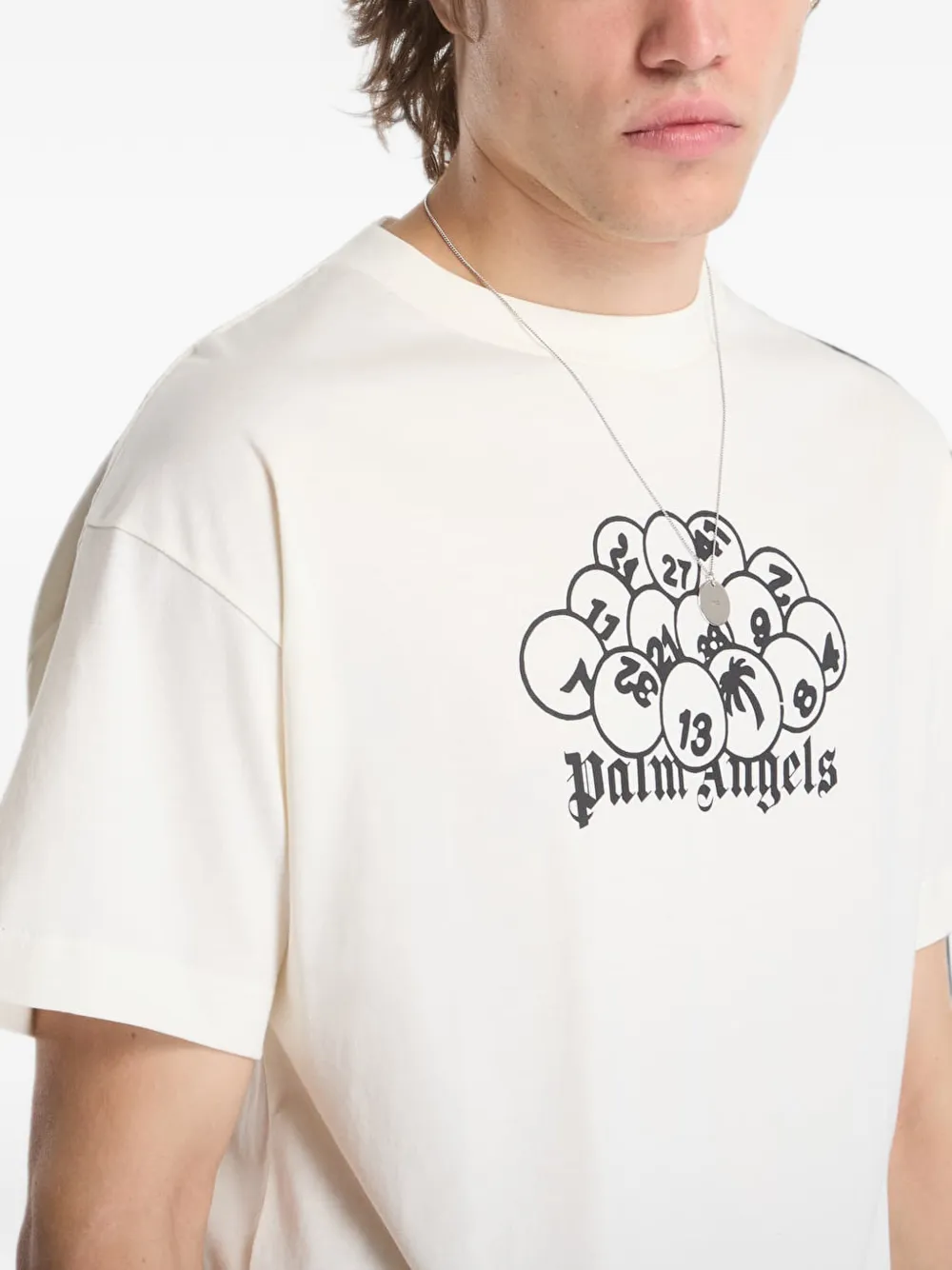 Palm Angels Pa Pool T-shirt met grafische print Beige
