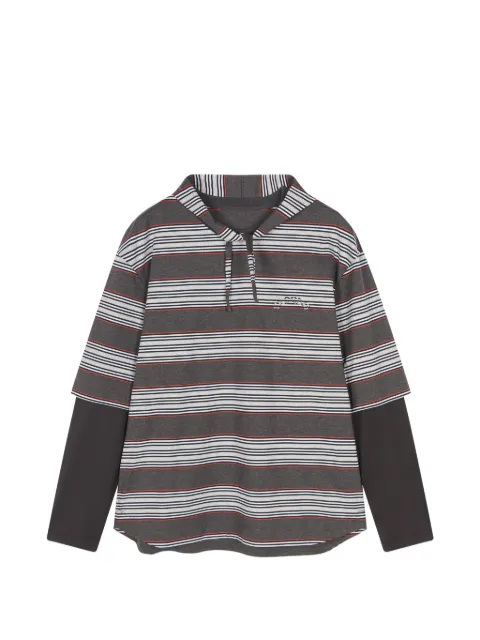CROQUIS striped mock-layer T-shirt