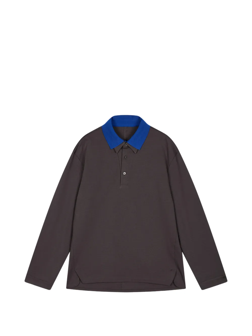 CROQUIS contrast-collar long-sleeve polo shirt