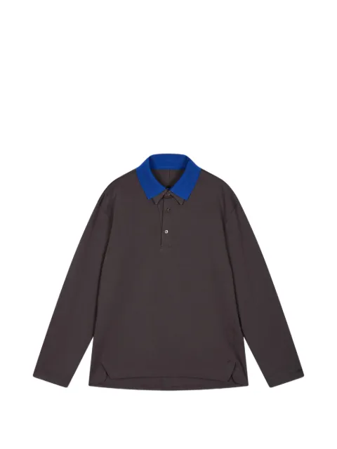 CROQUIS contrast-collar long-sleeve polo shirt