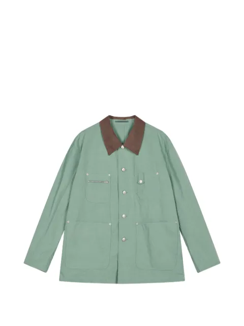 CROQUIS multi-pocket contrast-collar jacket