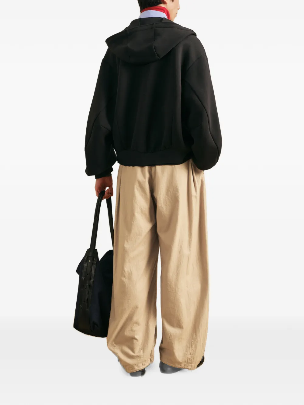 CROQUIS Ruimvallende broek met gewelfde pijpen Beige
