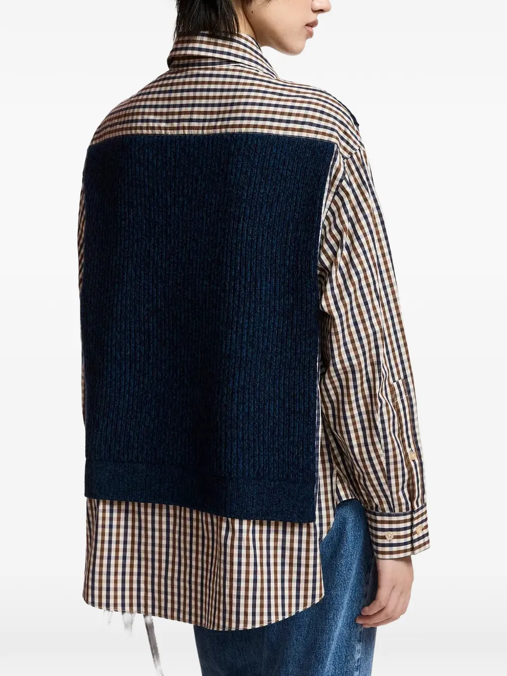 Essentiel Antwerp Nelson geruit blouse verfraaid met kristallen Blauw