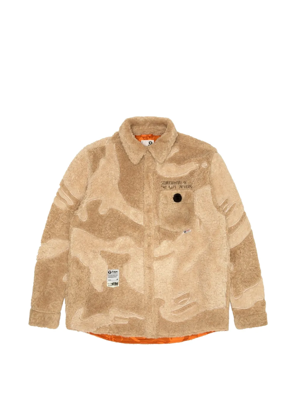 AAPE BY *A BATHING APE® Moonface fleece-texture shirt jacket