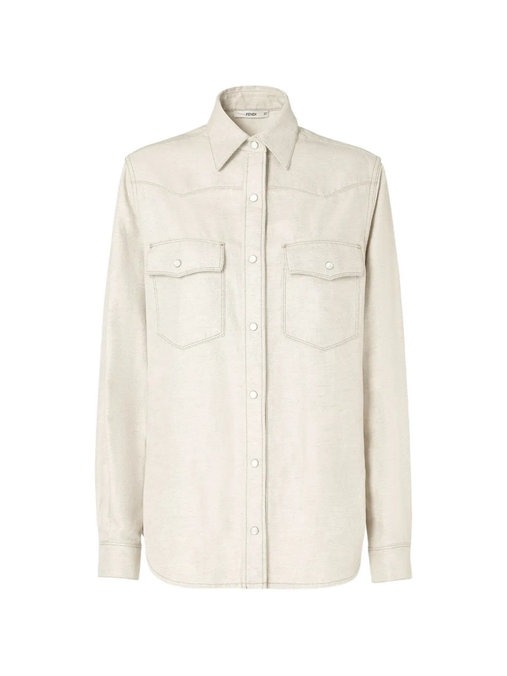 FENDI Selleria overhemd met Western-stijl Beige