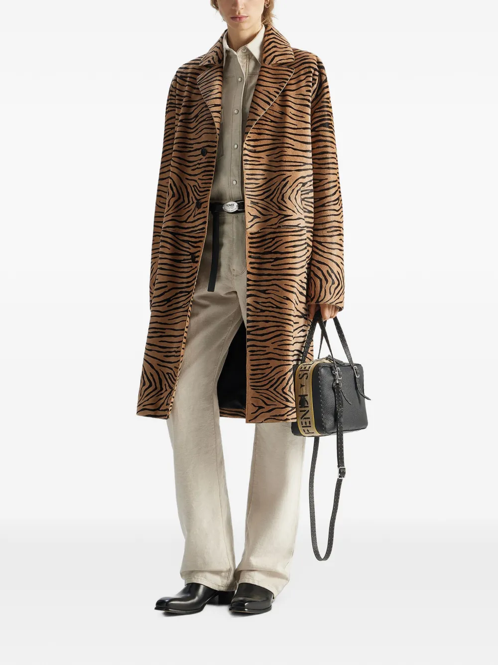 FENDI Selleria overhemd met Western-stijl Beige
