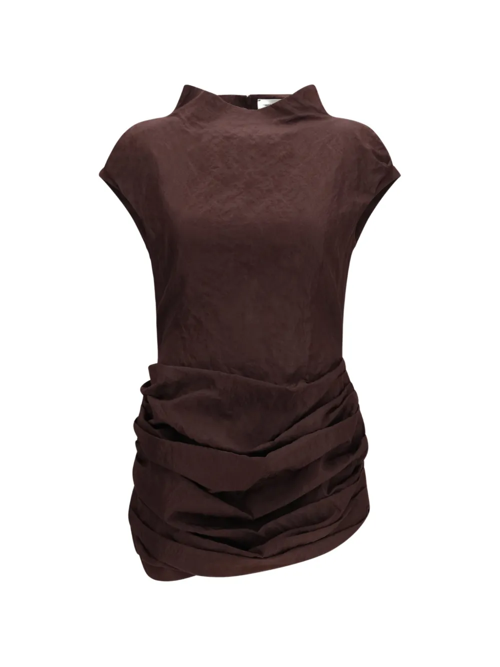 Magda Butrym ruched sleeveless mini dress - Marrone