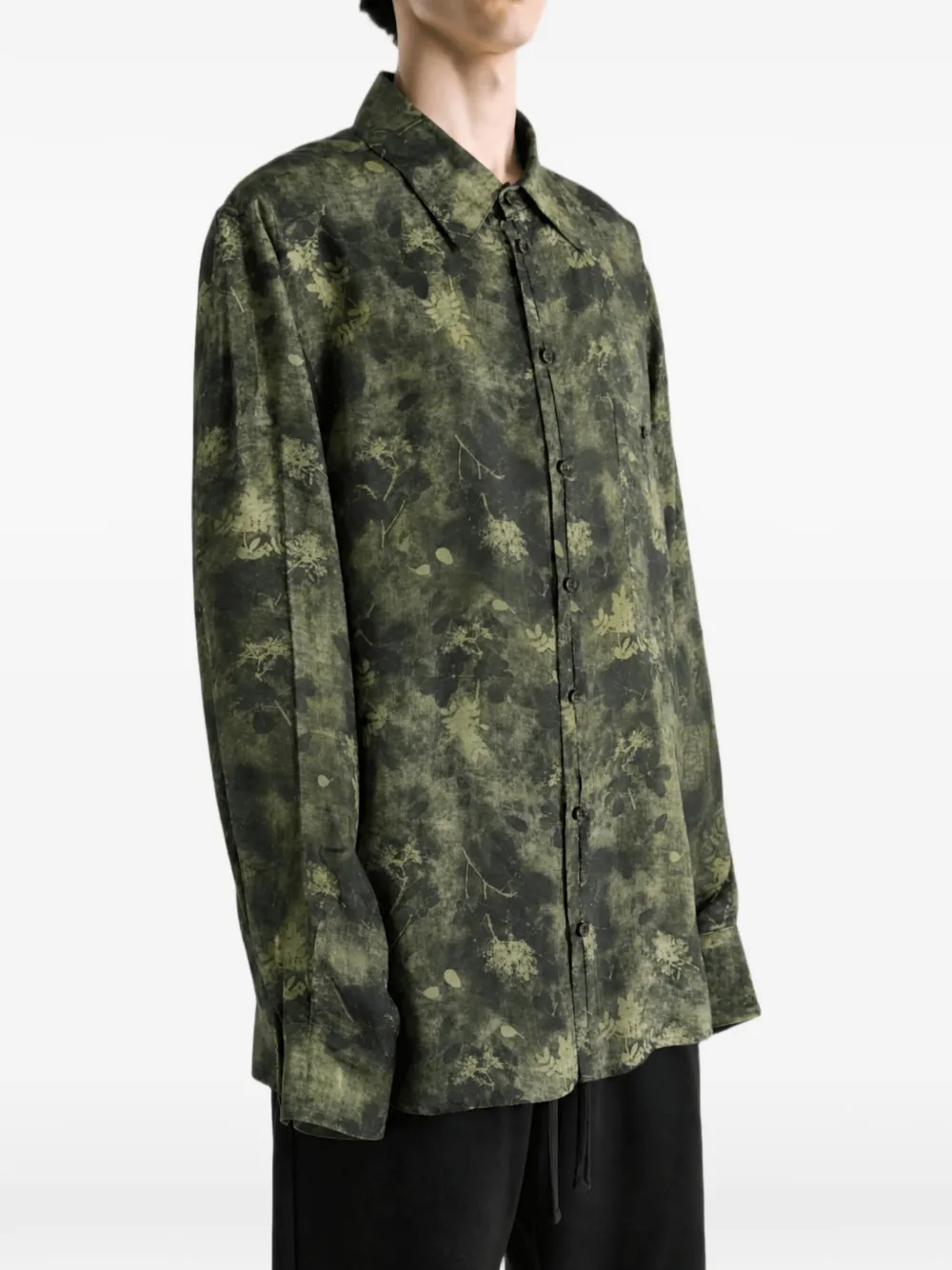 Uma Wang Overhemd met bloemenprint Groen