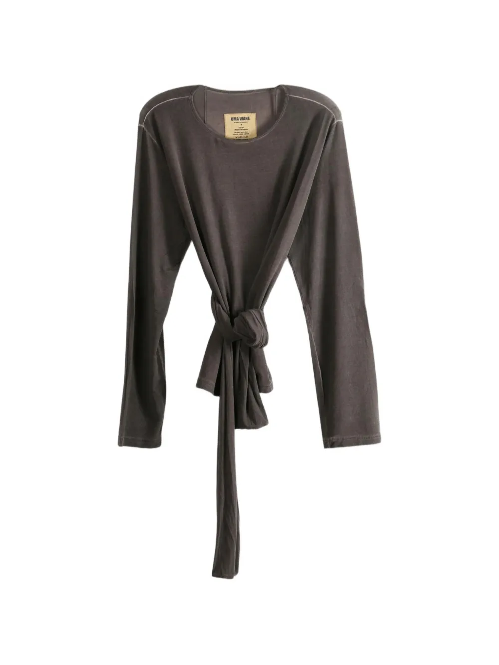 Uma Wang Tie-waist Long-sleeve T-shirt In Brown