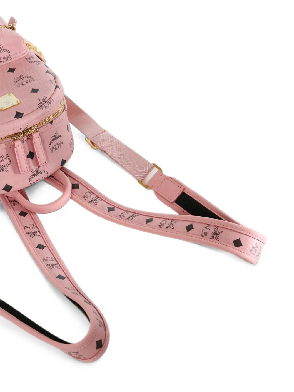 MCM Stark mini-rugzak met monogram-print en studs Roze
