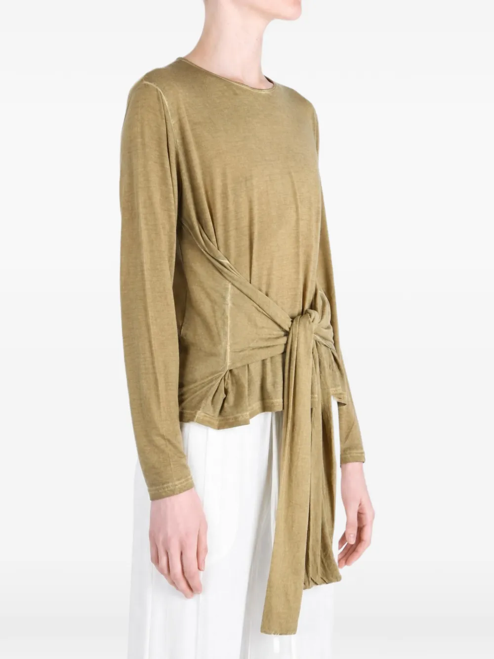 Uma Wang Top met lange mouwen en strik Groen