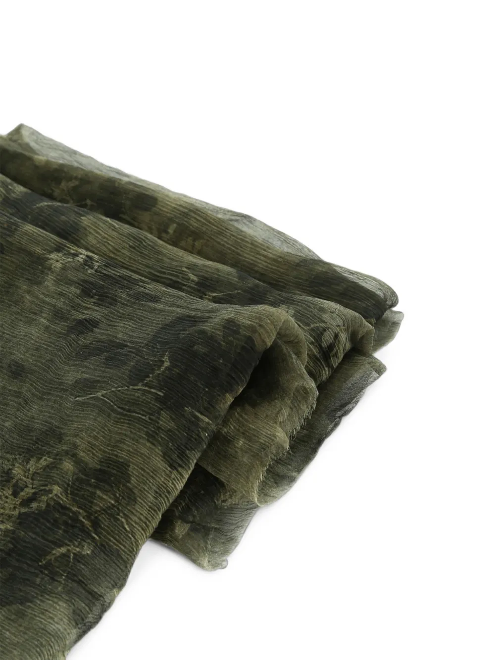 Uma Wang Sjaal met bloemenprint en gekreukt effect Groen