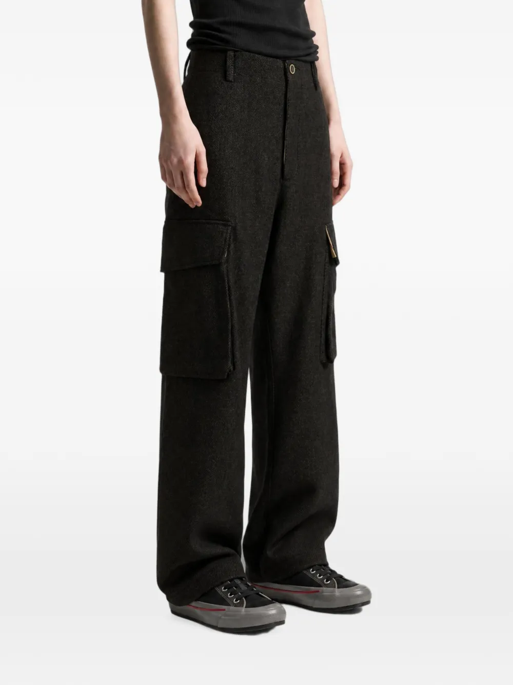 Uma Wang patch-pocket cargo pants Zwart