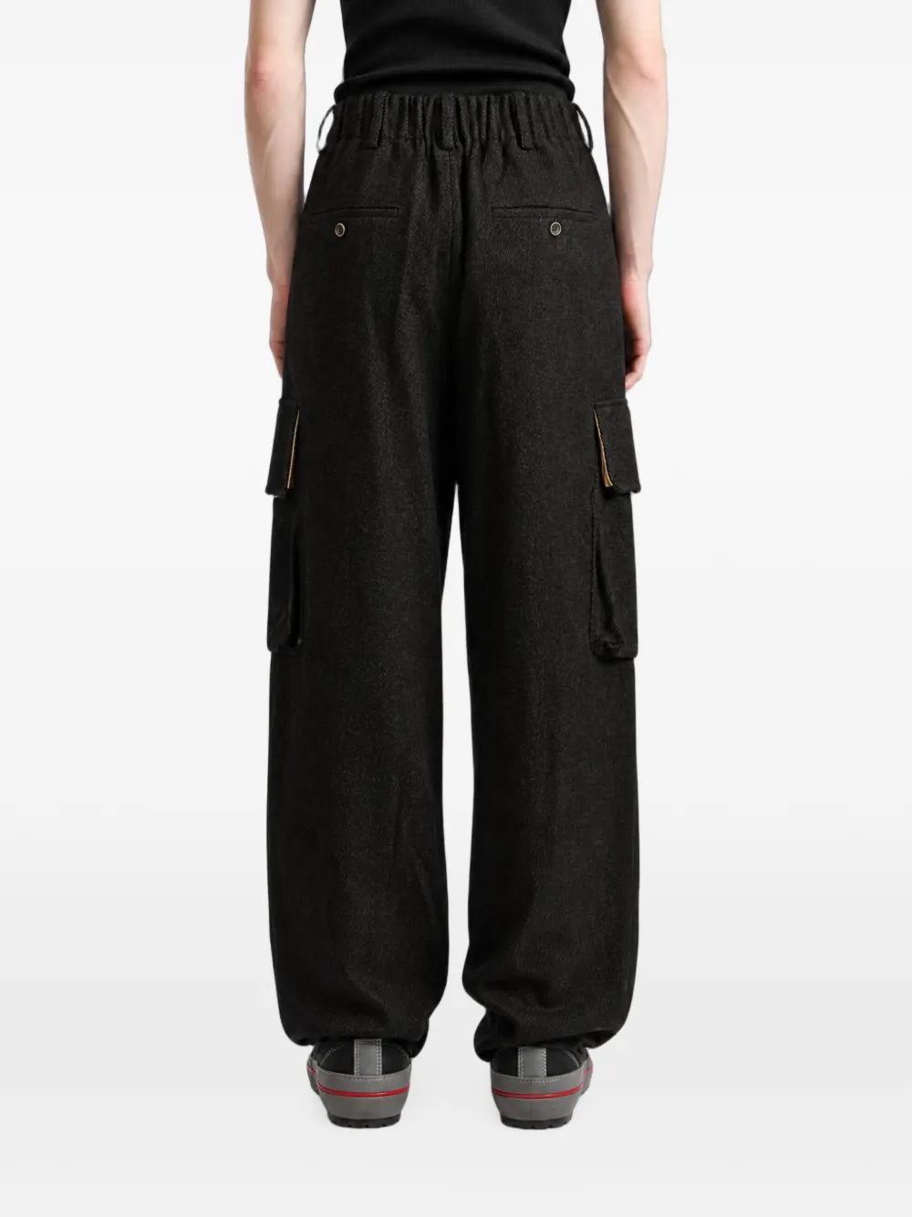 Uma Wang patch-pocket cargo pants Zwart