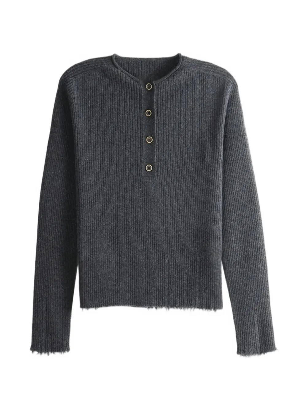 Uma Wang ribbed-knit distressed sweater - Grigio