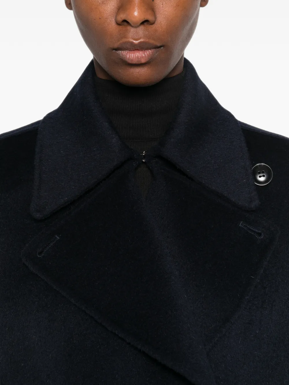 Erika Cavallini point-collar double-breasted jacket Blauw
