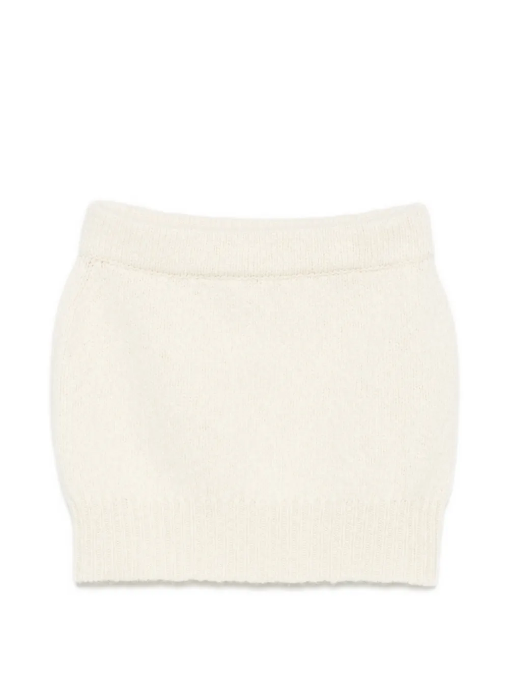 Malo Aran ribbed-knit mini skirt - Bianco