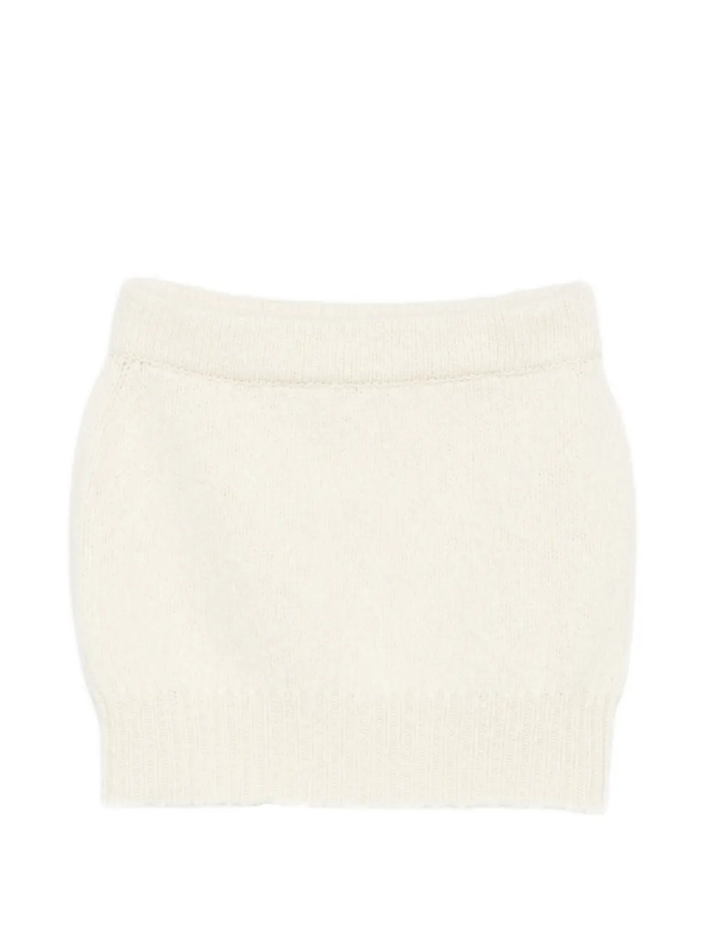 Malo Aran ribbed-knit mini skirt - Bianco
