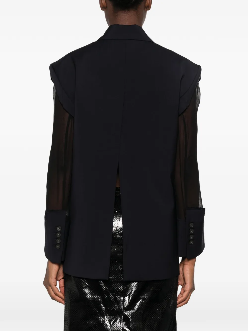 Erika Cavallini Blazer met doorzichtige mouwen Blauw
