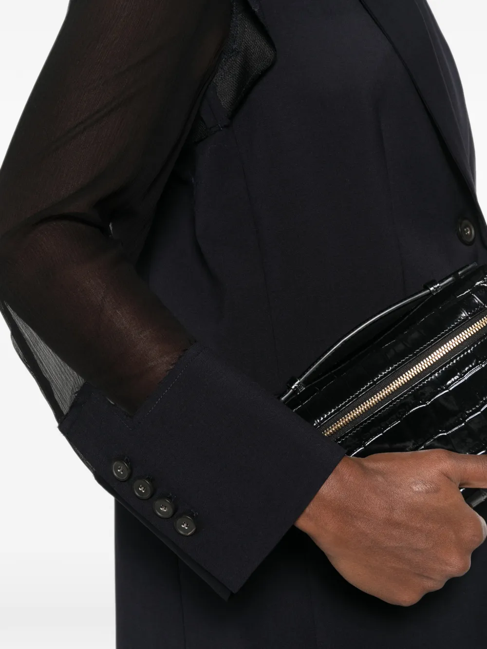 Erika Cavallini Blazer met doorzichtige mouwen Blauw