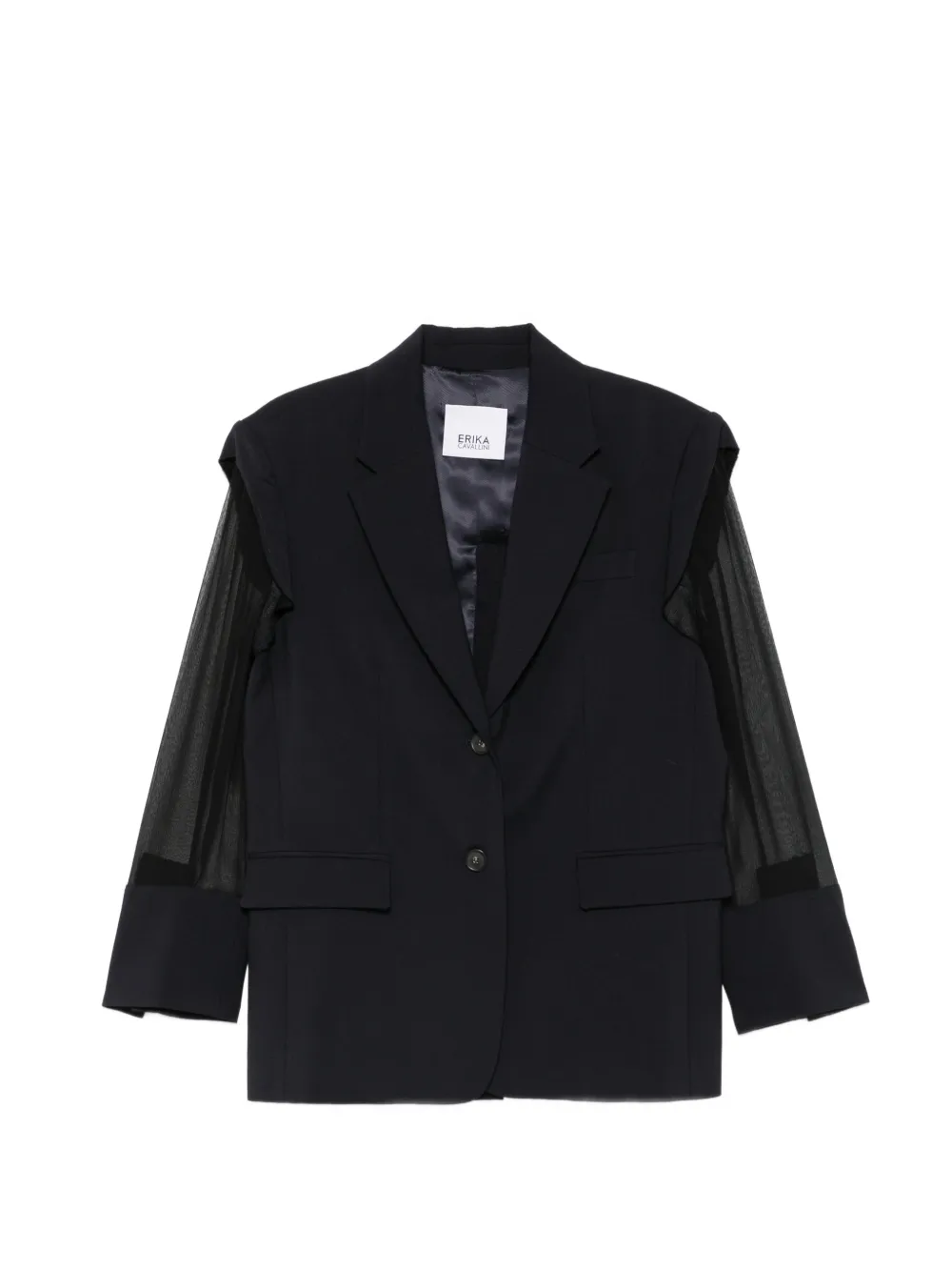 Erika Cavallini sheer-sleeve blazer - Blu