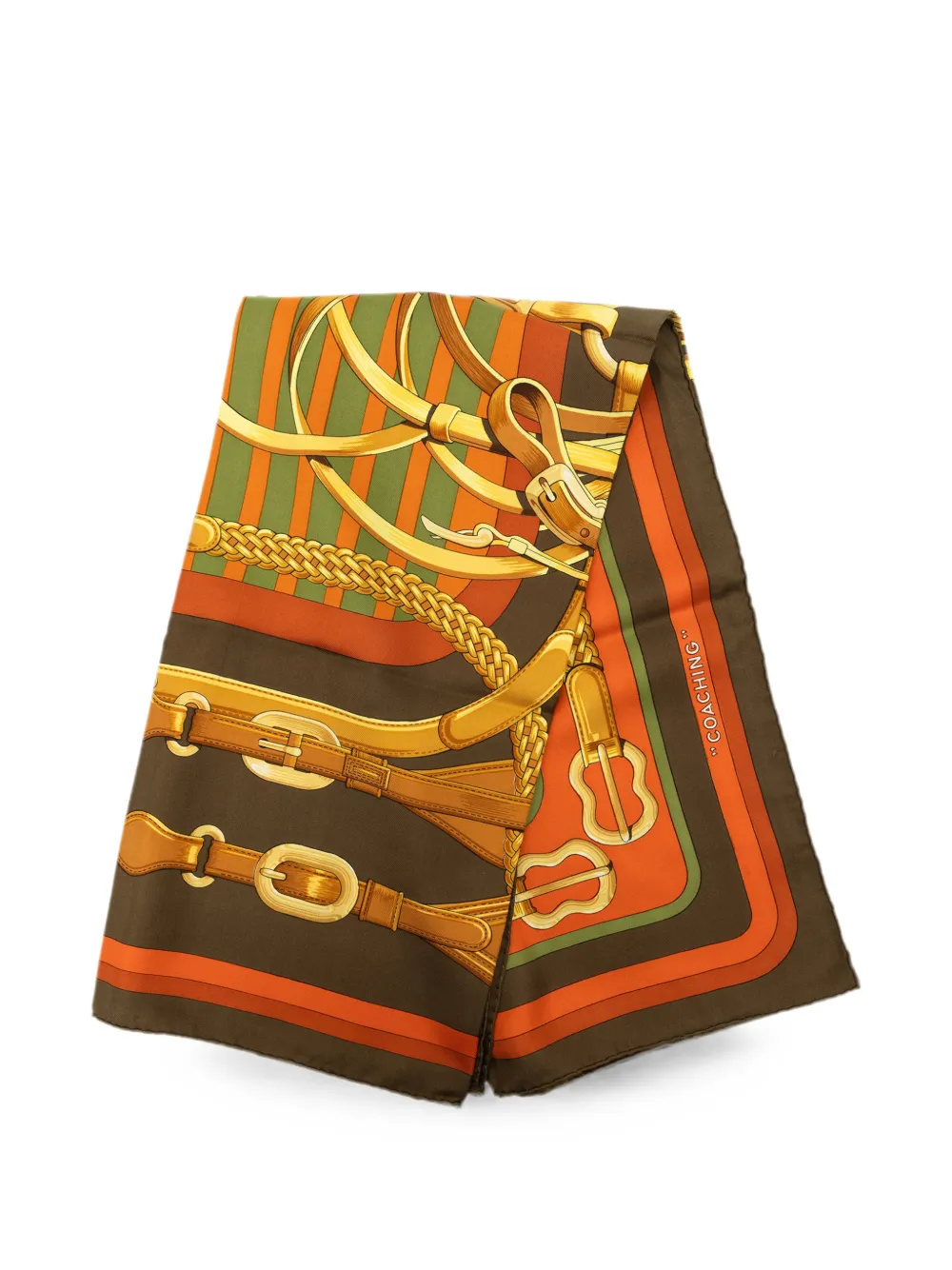Hermès Pre-Owned 20th Century Coaching Silk Scarf 90 scarves - Marrone